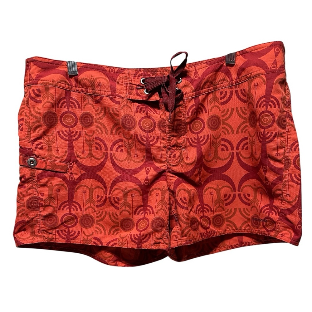 Patagonia Red Patterned Drawstring Shorts - Picture 4 of 11